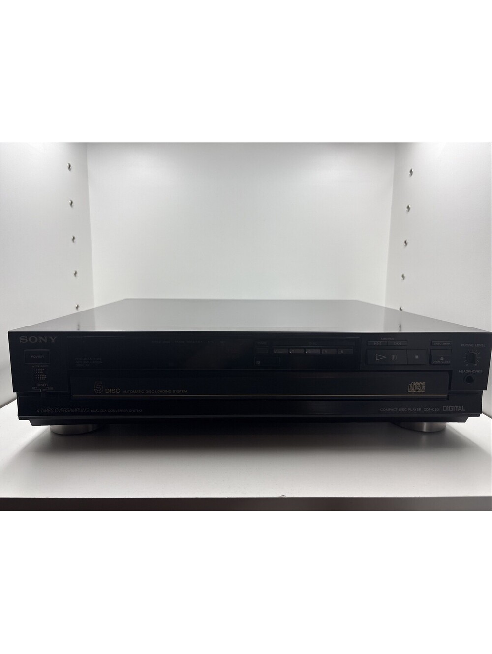 Sony CDP-C50 5 Disc CD Changer Carousel Player Tested Working *No Remote*